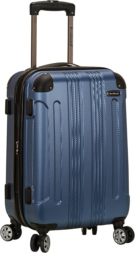 Rockland London Hardside Spinner Wheel Luggage, Blue, Carry-On 20-Inch