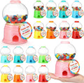 16 Set Candy Theme Party Favors with 5 Inch Mini Candy Dispenser Thank You Cards Plastic Gumball Machines for Birthday Party Supplies Sweet Celebration Decorations