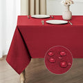 Rectangle Tablecloth Waterproof 60x120 inch Linen Textured Table Cloth Stain and Wrinkle Resistant Washable, Decorative Fabric Table Cover for Dining, Party and Camping, Red
