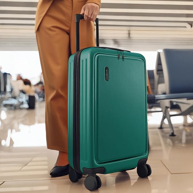 TRAVELARIM 24 Inch Luggage with Spinner Wheels, Hard Shell Suitcase with TSA Locks for Luggage, Travel Large Suitcase, Expandable Hard Shell Suitcases, Green