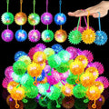 Sotiff 27 Pcs Light up Ball Spiky LED Bouncy Ball Flashing Squeaky Multicolor Puffer Toy Rubber Sensory Toy Carnival Prizes Bulk Party Favors for Teens, Adults, Children