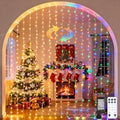 JMEXSUSS 300LED Dual Color Changing Curtain Lights with Remote, 9.8 x 9.8ft Connectable Plug in Christmas String Lights for Bedroom Backdrop Outdoor Decor, Warm White to Multicolor