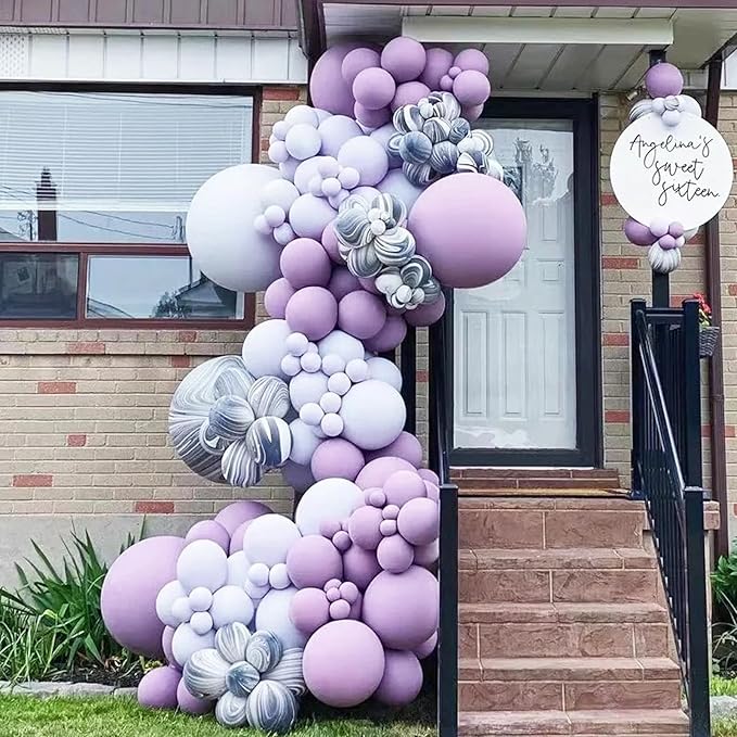 130pcs Pastel Purple Balloons Different Sizes 18" 12" 10" 5" Light Purple Latex Balloon Garland Arch Kit for Birthday Baby Shower Graduation Wedding Gender Reveal Party Decorations