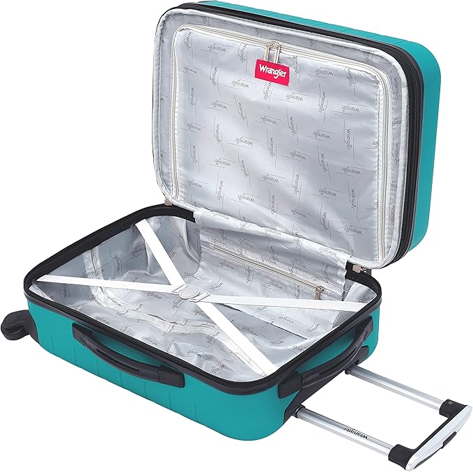 Wrangler Smart Spinner Hardside Luggage, 2 Piece Set, Teal