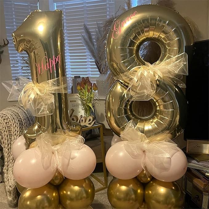Champagne Gold Number 70 Birthday Balloons, 40 Inch Large Light Gold Foil Number 7 & 0 Balloons for Women, 70th Birthday Balloons for 70 Year Old Men Anniversary Birthday Party Decorations Supplies