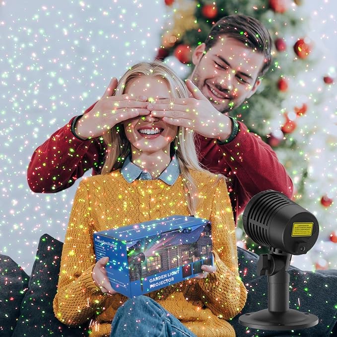 Christmas Projector Lights Outdoor, Christmas Light Projector with Remote, Moving Outdoor Holiday Decoration Light Show for House, Yard, Garden, Patio, and Festive Party Decorations, Christmas Gift