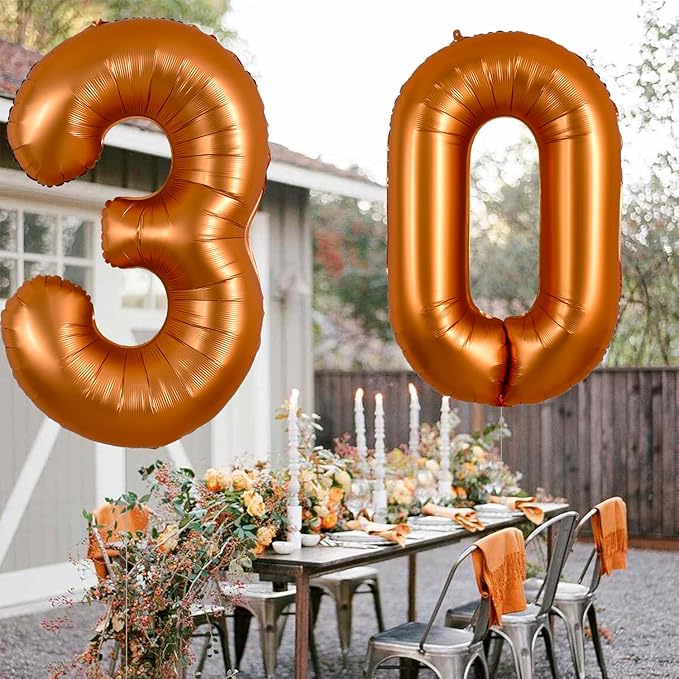 TONIFUL 40 Inch Orange Large Numbers Balloon 0-9 Birthday Party Decorations,Big Number 0 Foil Balloon Digital 0 for Birthday Party,Wedding, Bridal Shower,Engagement,Graduations,Anniversary,Baby Shower