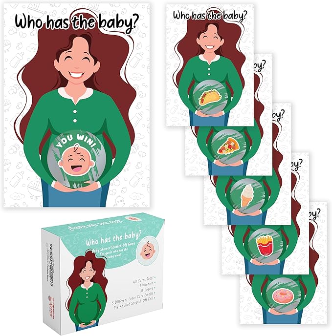 Party Hearty Baby Shower Games for Girl and Boy, 40 Emoji Scratch Off Lottery Tickets, Baby Games Ideas, Scratch Off Game