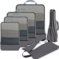 BAGAIL 4 Set/6 Set/8 Set Compression Packing Cubes Travel Accessories Expandable Packing Organizers (Half Mesh, 6-Dark Grey)