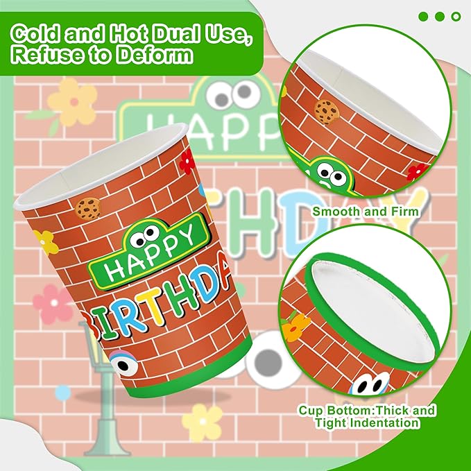 122 Pcs Cookie Party Supplies For Baby Boys Girls Birthday Party for 20 Guests