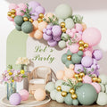 Fairy Balloon Arch Kit – 159PCS Pastel Pink Purple Dusty Blue Green Orange and Gold Balloons, for Fairtale Birthday, Baby Shower, Spring Garden Tea Party, Wonderland Party Decor
