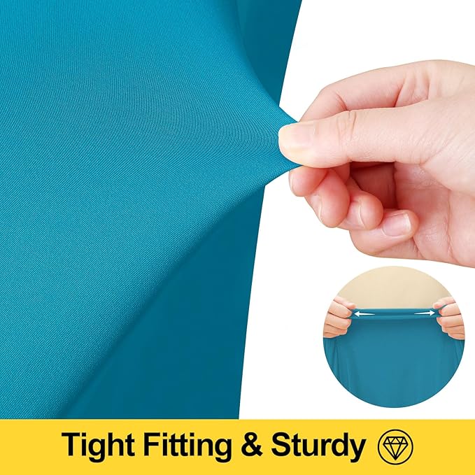 Smiry Spandex Tablecloth, Elastic Fitted Stretch Tablecloth for 4FT Rectangle Tables, Waterproof Washable Table Cover Skirt for Outdoor, Wedding, Banquet & Parties (Turquoise, 48Lx30Wx30H Inch)