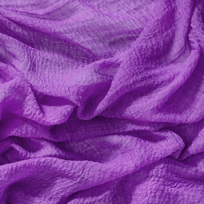 Socomi 3pcs Purple Easter Spring Cheesecloth Table Runner Gauze 120 Inch Rustic Boho Cheese Cloth Runner for Wedding Party Baby Bridal Shower Centerpiece Decoration Holiday Home Decorations