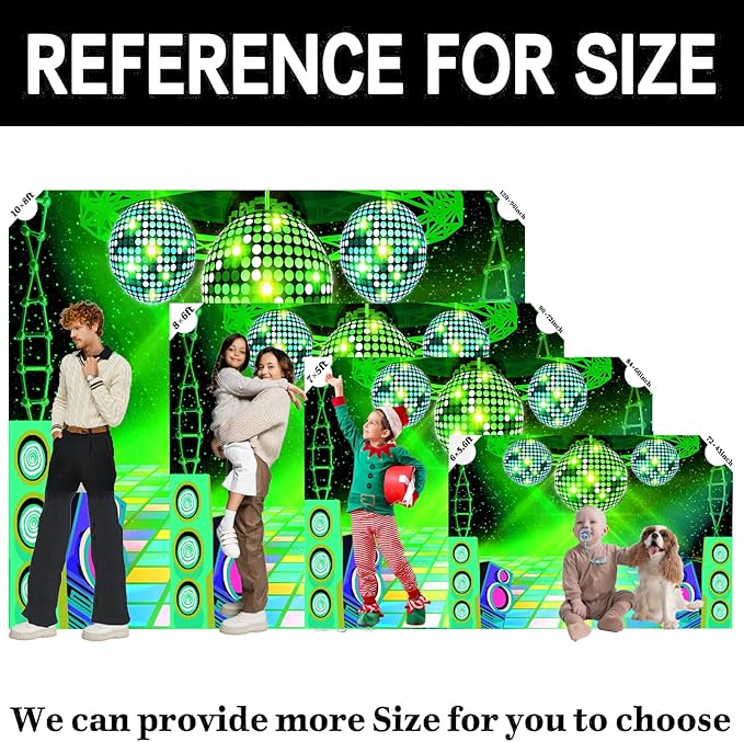 Dance Party Backdrop Retro 80s 90s Theme Stage Dance Ball Music Birthday Party Decoration DJ Photography Background 12X10 ft for Baby Shower Picture Photo Shoot Polyester Fabric, Blue
