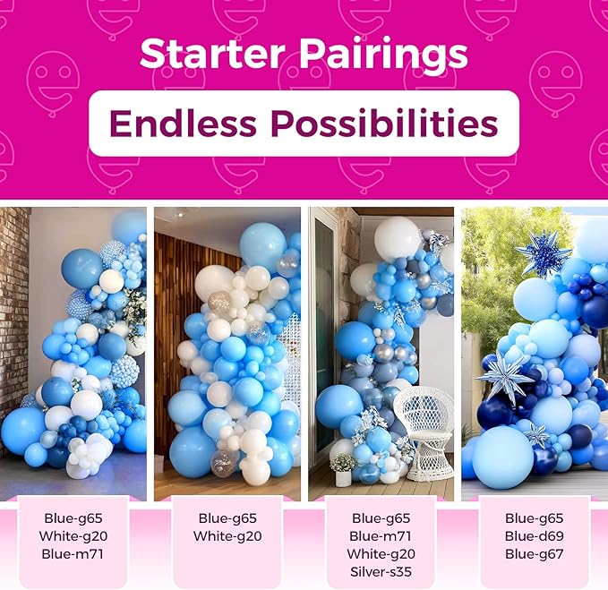 Bezente Blue Balloons 18 Inch - 30 Pack Large Thick Light Blue Balloons Big Round Blue Latex Balloons for Birthday Wedding Bridal Shower Gender Reveal Party Decorations