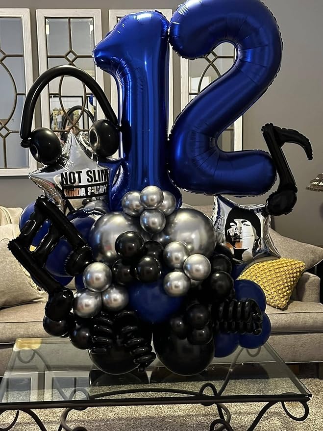 Night Blue Number 3 Balloon 40 Inch, 3rd Birthday Celebration Supplies for Girls Boys Women Men, 3 Balloon for Girls Boys Theme Party