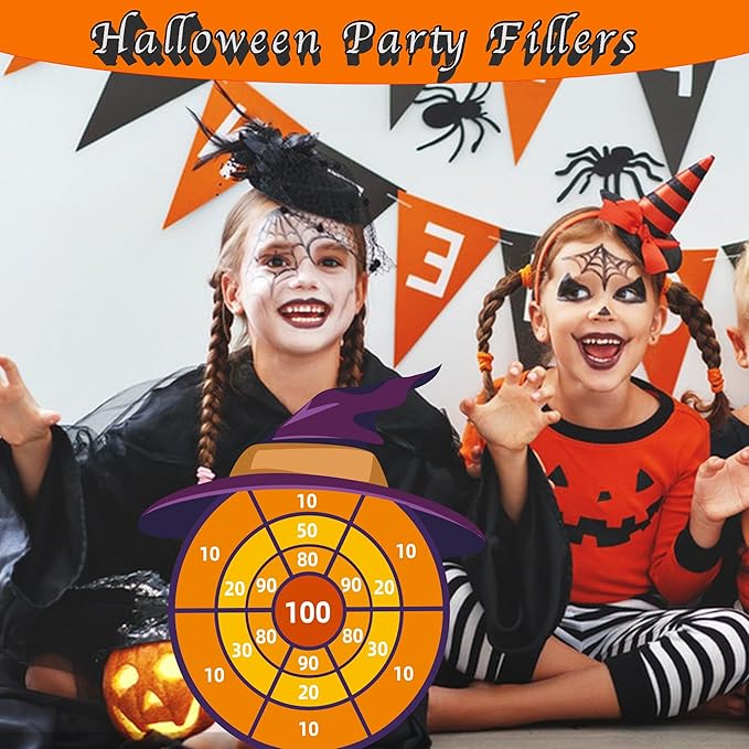 30' Witch Hat Party Favor, Kids Dart Board Game, Halloween Party Supplies Indoor Outdoor Decor, Stocking Stuffers Christmas Birthday Gifts