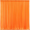 Orange Backdrop Curtain 10 Panels-Wrinkle-Free Curtains Polyester Photography Drapes for Baby Shower Birthday Party Photo Background Backdrop Stand- 40 X10FT (Orange)
