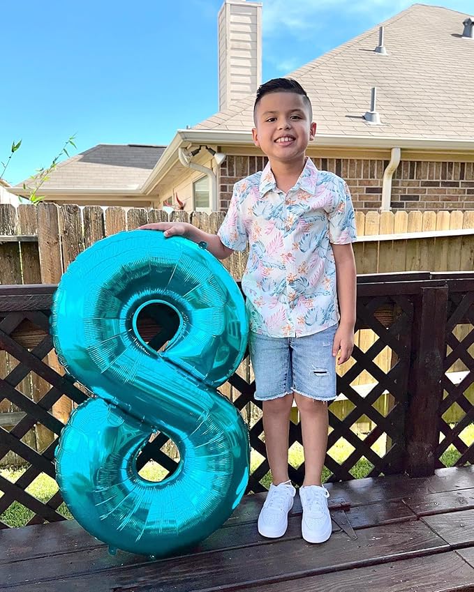 Light Blue Number 2 Balloon 40 Inch, 2 Balloon Number, 2nd Birthday Decorations for Baby Girls Boys Toddlers