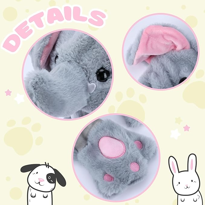 Animal Hat with Ears Moving Jumping Pop Up Beating Hat Plush Holiday Cosplay Dress Up Funny Gift for Kids