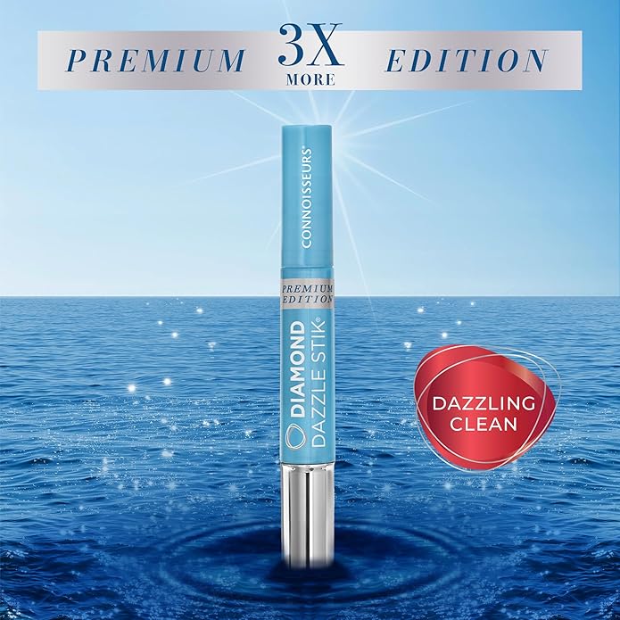CONNOISSEURS Diamond Dazzle Stik - Portable Diamond Cleaner for Rings and Other Jewelry - Bring Out The Sparkle in Your Diamonds and Precious Stones