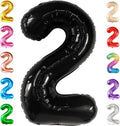 KatchOn Giant Black Number 2 Balloon - 40 Inch | Black 2 Balloon Number, Two Cool Birthday Party Decorations Boy | Black Two Balloon, 2nd Birthday Decorations for Boys