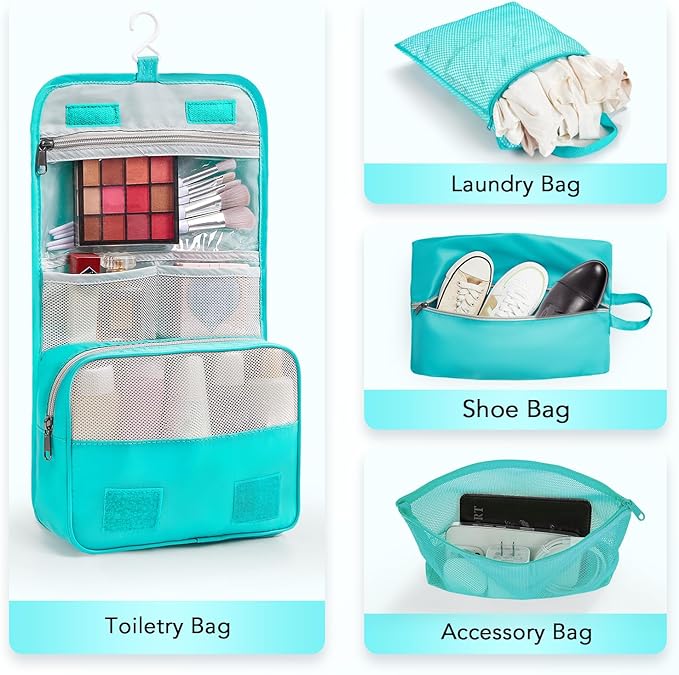 10 Set Compression Packing Cubes for Travel Essentials,Compressible Expandable Packing Cubes for Suitcase,OlarHike Luggage Organizer Bags for Travel,Handy Helper for Organizing Clothes(Blue Green)
