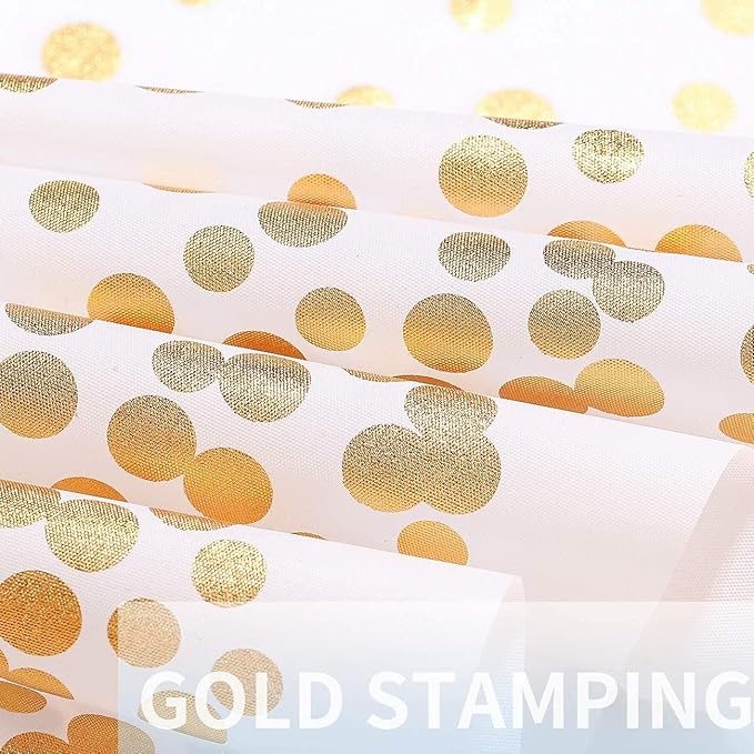 Yancorp 12 Pack Tablecloth for Rectangle Tables Gold Dot Disposable Tablecloths Plastic Tablecloth Party Table Covers for Birthday Thanksgiving Christmas Wedding Outdoor BBQ