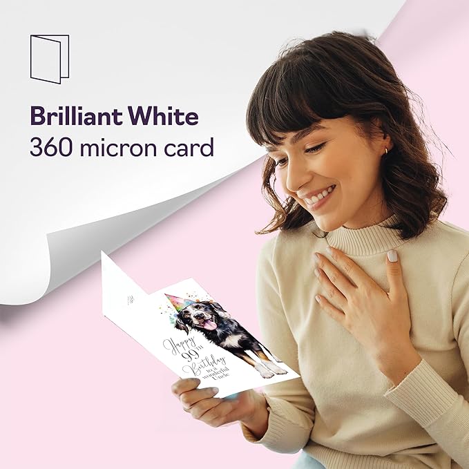 99th Birthday Cards for Uncle - Party Dog - Happy Birthday Card for 99 Year Old Uncle from Nephew Niece, A5 Bday Men Man Him Greeting Cards Gift for Uncle Birthday Gifts