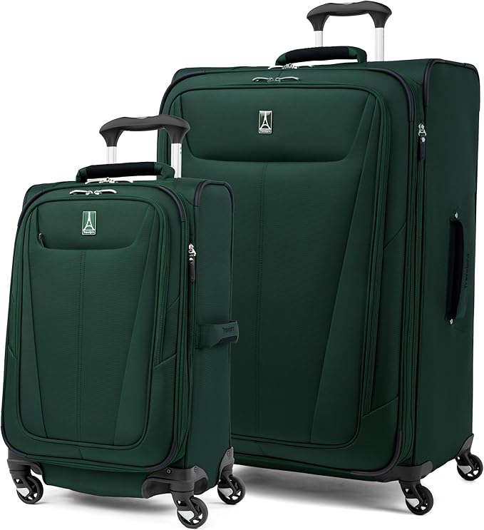 Travelpro Maxlite 5 Softside Expandable Luggage with 4 Spinner Wheels, Lightweight Suitcase, Men and Women, Forest Green, 2-Piece Set (21/29)