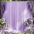 MEETSKY Purple Backdrop for Parties Wedding Lavender Backdrop Curtains Rod Pocket Drapes Fabric Decoration for Grils Birthday Backdrops Party Baby Shower Photoshoot,5ft x 10ft,2 Panels