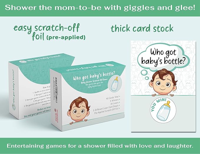 Party Hearty Baby Shower Games for Girl and Boy, 40 Emoji Scratch Off Lottery Tickets, Baby Games Ideas, Scratch Off Game