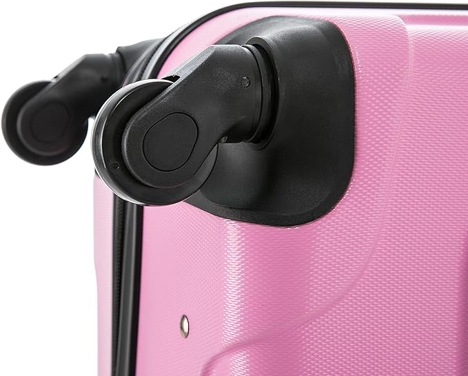 InUSA ENDURANCE Luggage with Spinner Wheels | Durable Lightweight Hardside Suitcase, Spacious Travel Bag with Handle and Trolley | 24-Inch Medium Checked Luggage | Pink