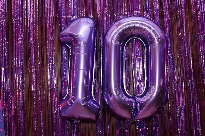 40 Inch Purple Number 3 Balloon, Giant 3 Number Balloons for 3rd Birthday Decorations, Party Supplies for Baby Boy Girl, Purple Party Decor