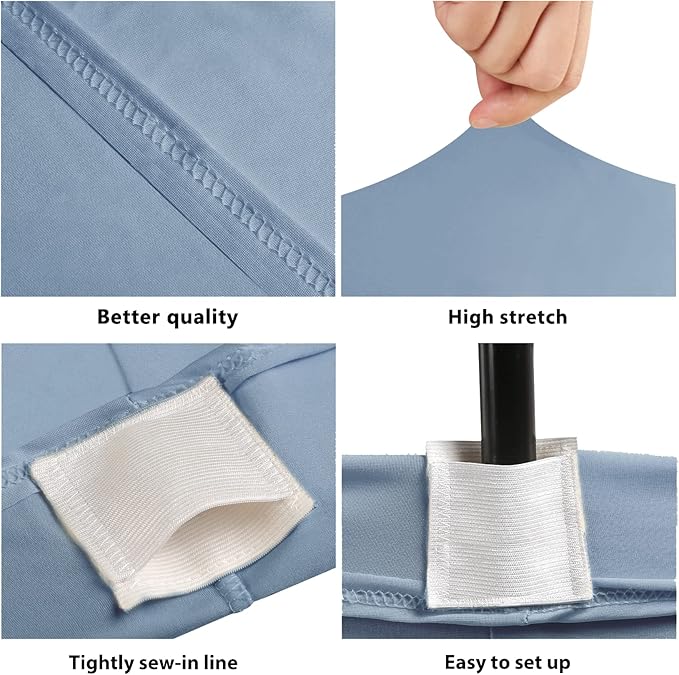 Table Covers for 6 Foot Tables, 2 Pack Sky Blue Washable and Wrinkle Resistant Stretch Tablecloths Rectangle 6ft for Events, Wedding, Banquets, Parties
