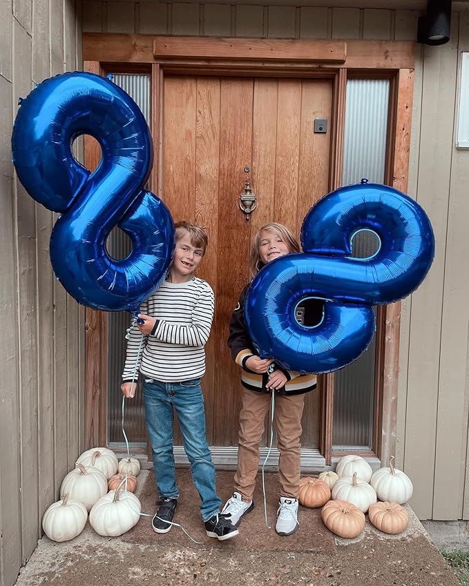Metallic Blue Number 5 Balloon 40 Inch, 5 Balloon Number, 5th Birthday Decorations, Navy Blue Party Supplies for Boys Girls