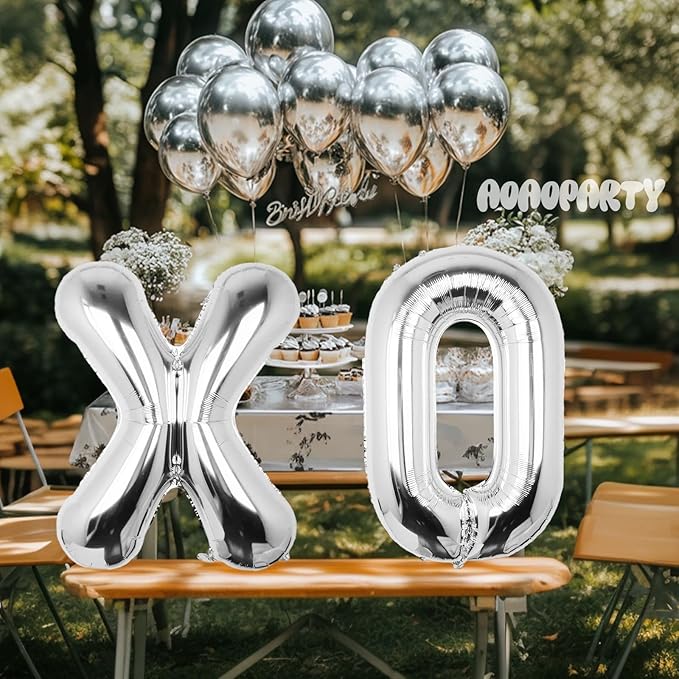 Letter Balloons 40Inch Large Giant big Foil Mylar Silver Balloons F for Birthday Party Decorations