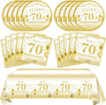 41PCS 70th Anniversary Decorations Cheers to 70 Years Disposable Tableware Including Plates Napkins Tablecloth for Men Women 70th Birthday Anniversary Party Supplies, 102-25