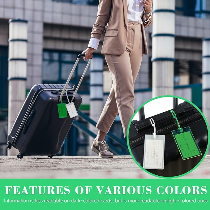 10 Pack Luggage Tags for Suitcases, Airplane Travel Essentials for Flying, International Travel Must Haves, and Luggage Accessories by Sodsay