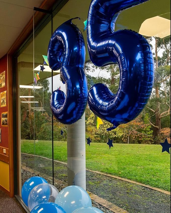 Night Blue Number 5 Balloon 40 Inch, 5th Birthday Party Decorations for Children, Giant 5 Foil Balloon for Party Supplies