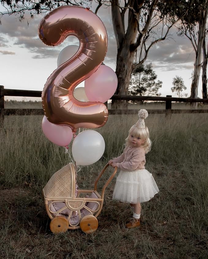 40 Inch Rose Gold Number 9 Balloon, Giant 9 Number Balloons for 9th Birthday Decorations, Party Supplies for Baby Boy Girl, Rose Gold Party Decor