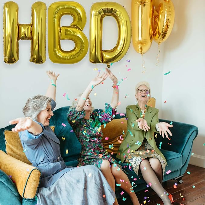 40 Inch Letter Balloons, Large Gold N Balloon Letter Decor, A to Z Letter Balloons, Helium Balloons, N Foil Balloon for Birthday Party Anniversary Supplies Decorations