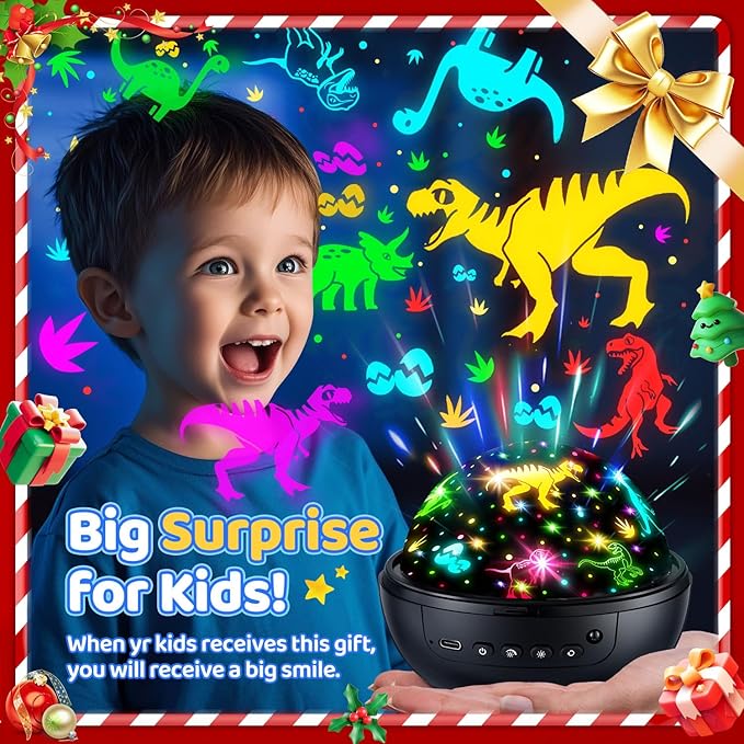 COOLNIGHT Night Light for Kids,93 Lighting+3 Films Kids Night Light Projector,Remote+Dimmable Star Projector,360° Ceiling Stars Glow in The Dark Stars,Christmas Gifts for 4 Year Old Boy Birthday Gift