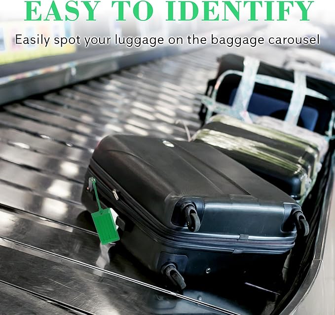 10 Pack Luggage Tags for Suitcases, Airplane Travel Essentials for Flying, International Travel Must Haves, and Luggage Accessories by Sodsay