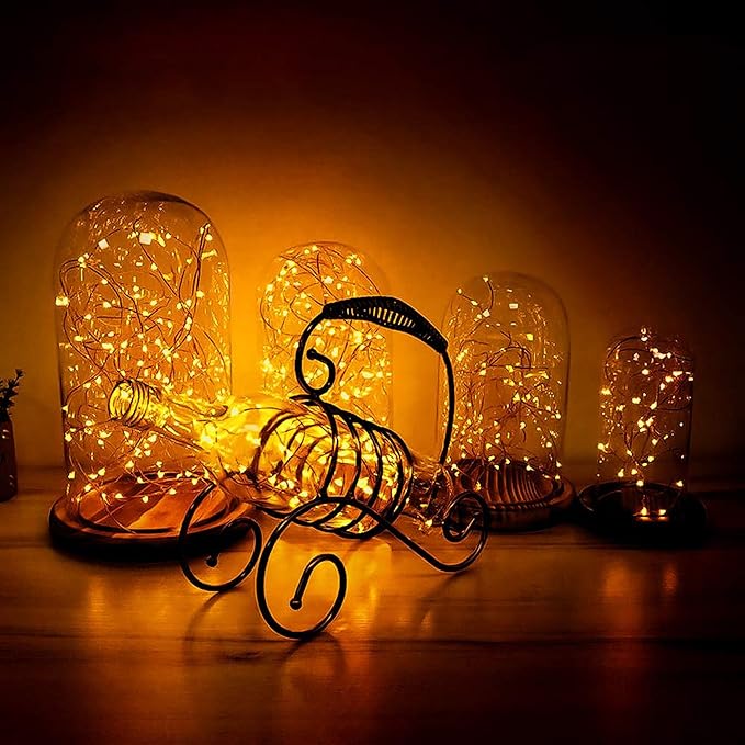 Joomer Fairy String Lights 33FT 100 LEDs Plug in Fairy Lights Indoor Copper Wire String Light DIY for Bedroom, Parties, Wedding, Christmas, Outdoor, Indoor Decoration (Warm White, Non-Connectable)