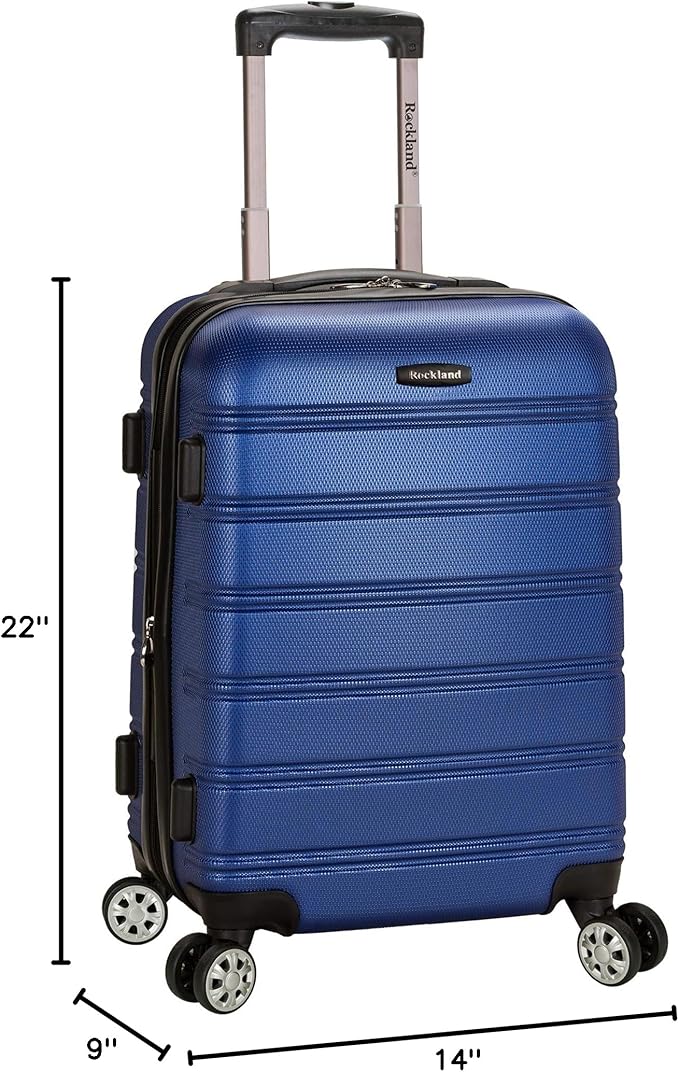 Rockland Melbourne Hardside 3 Piece Expandable Spinner Wheel Luggage Set, (20"/24"/28"), Blue