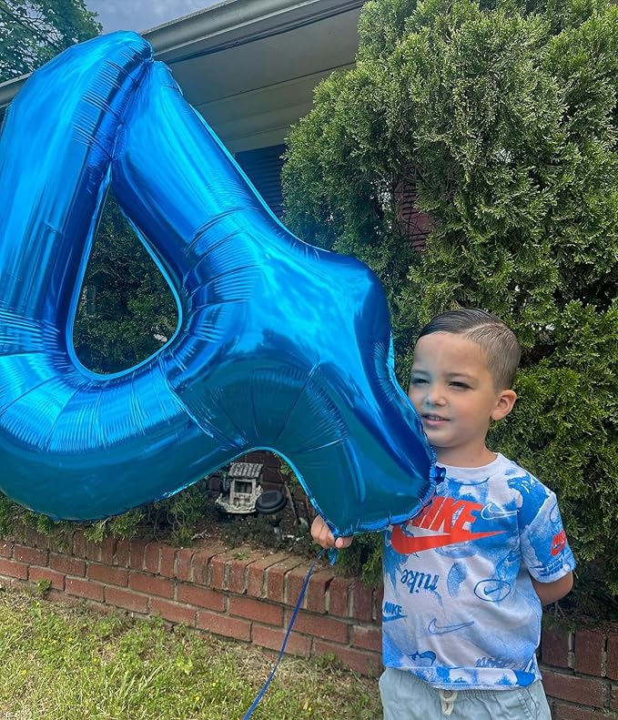 10 Balloon Number, Metallic Blue Number 10th Birthday Balloons 40 Inch, 10 Years Old Metallic Blue Birthday Decorations for Boys Girls, 10th Anniversary Decorations