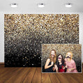 CYLYH 12X10ft Black and Gold Backdrop Gold Spots Backdrop Vinyl Photography Backdrop Vintage Background for Family Birthday Party Newborn Studio Props