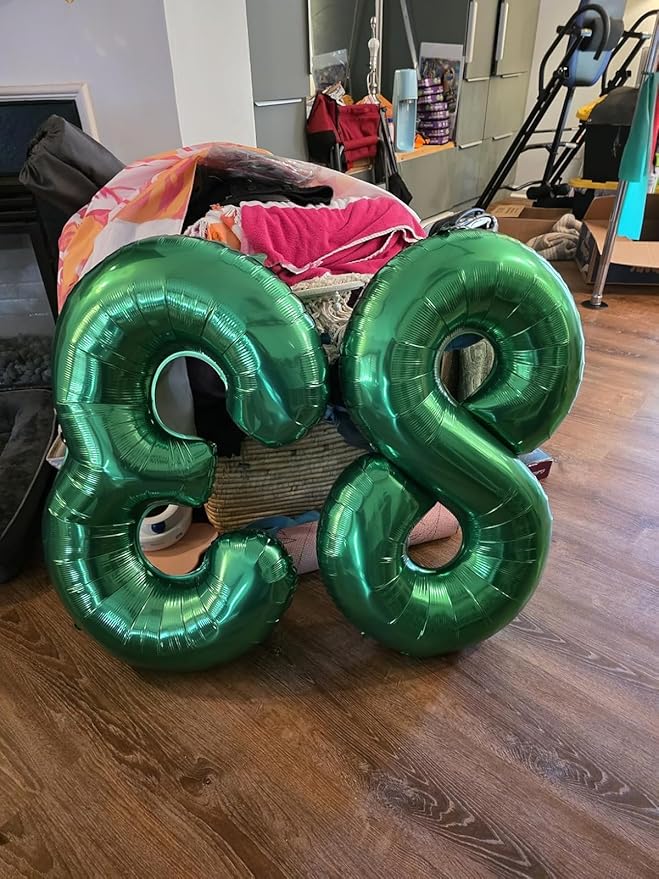 40 Inch Dark Green Number 7 Balloon, Giant 7 Number Balloons for 7th Birthday Decorations, Party Supplies for Baby Boy Girl, Dark Green Party Decor