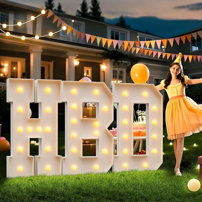 imprsv 4FT Marquee Letters Large Light Up Letters for Birthday Party Decor Wedding Decorations, Marquee B for Party Decoration, Large Signs Arch Kit Decorations